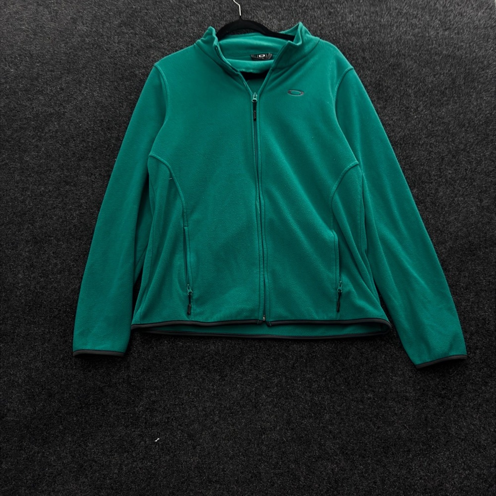 Vintage Oakley Software Fleece Jacket Full Zip Teal Green Womens Large